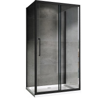 Душевой уголок Abber Schwarzer Diamant 150x50 AG30150BH-S50B-S50B профиль Черный стекло прозрачное