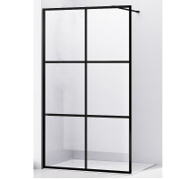 Душевая перегородка Abber AG62100B 100x200 профиль Черный стекло прозрачное