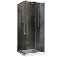 Душевой уголок Abber Schwarzer Diamant 80x80 AG02080H профиль Хром стекло прозрачное