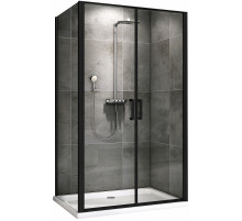 Душевой уголок Abber Sonnenstrand 100x80 AG04100BC-S80B профиль Черный стекло прозрачное