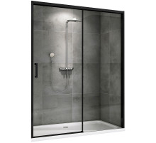 Душевая дверь Abber Komfort 130 AG93130B профиль Черный стекло прозрачное