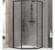 Душевой уголок Black&White Stellar Wind S875 100х100 8751010 профиль Черный стекло прозрачное