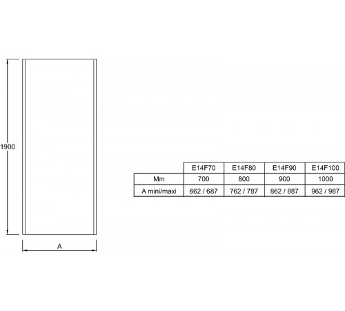 Душевая стенка Jacob Delafon Serenity 90 E14F90-GA профиль Хром стекло прозрачное