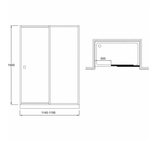 Душевая дверь Jacob Delafon Serenity 120 E14C120-GA профиль Хром стекло прозрачное