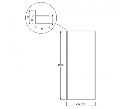 Душевая стенка Jacob Delafon Serenity 80 E14F80-GA профиль Хром стекло прозрачное