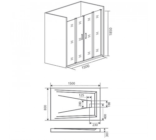 Душевая дверь Good Door Infinity WTW-TD-150-C-CH 150 профиль Хром стекло прозрачное