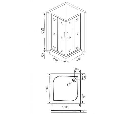 Душевой уголок Good Door Infinity CR-100-G-CH 100х100 профиль Хром стекло Грейп