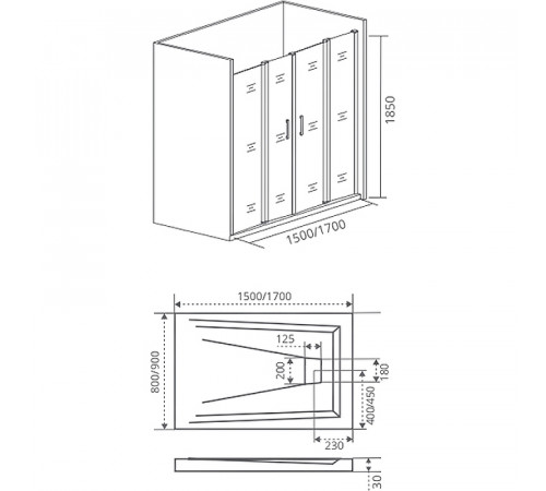 Душевая дверь Good Door Infinity WTW-TD-200-С-CH 200 профиль Хром стекло прозрачное