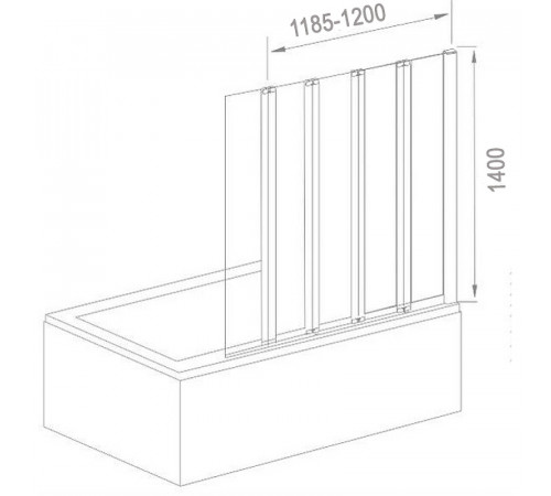 Шторка на ванну Good Door Screen 120х140 GR5-120-C-CH профиль Хром стекло прозрачное