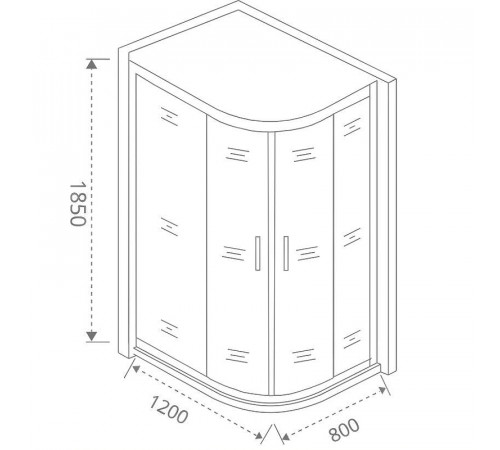 Душевой уголок Good Door Latte R-120-C-WE 120x80 профиль Белый стекло прозрачное