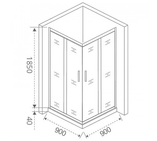 Душевой уголок Good Door Latte CR-90-G-WE 90x90 профиль Белый стекло Grape