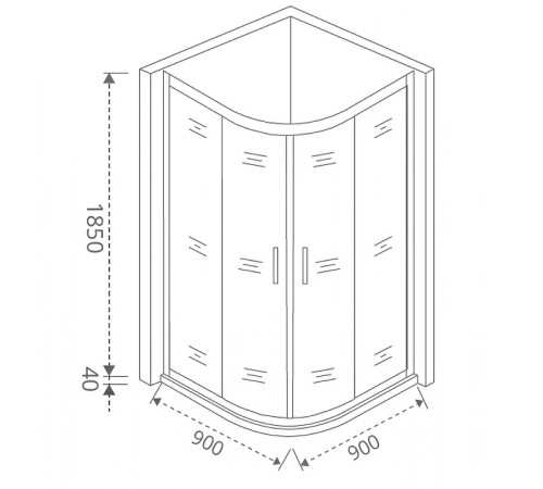 Душевой уголок Good Door Latte R-90-G-WE 90x90 профиль Белый стекло Grape