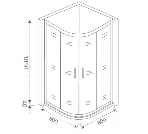 Душевой уголок Good Door Latte R-80-C-WE 80x80 профиль Белый стекло прозрачное