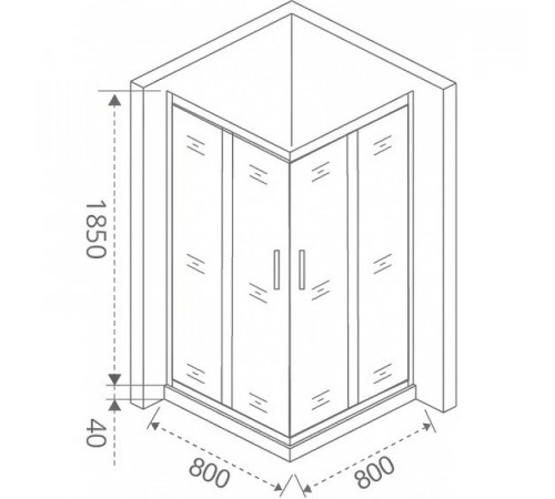 Душевой уголок Good Door Latte CR-80-C-WE 80x80 профиль Белый стекло прозрачное