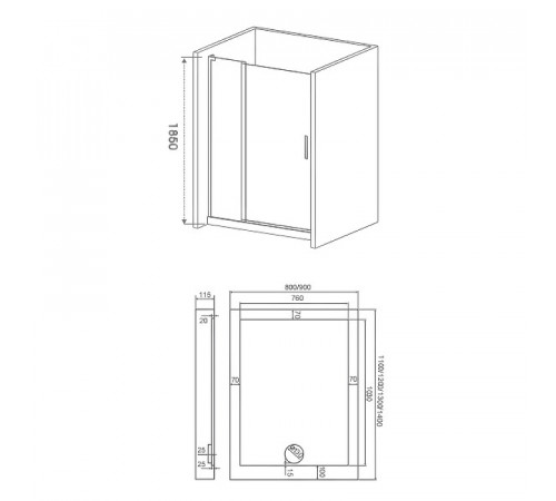 Душевая дверь Good Door Pandora WTW-110-C-CH 110 профиль Хром стекло прозрачное