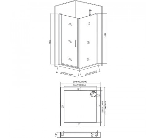 Душевой уголок Good Door Pandora CR-80-C-CH 80х80 профиль Хром стекло прозрачное