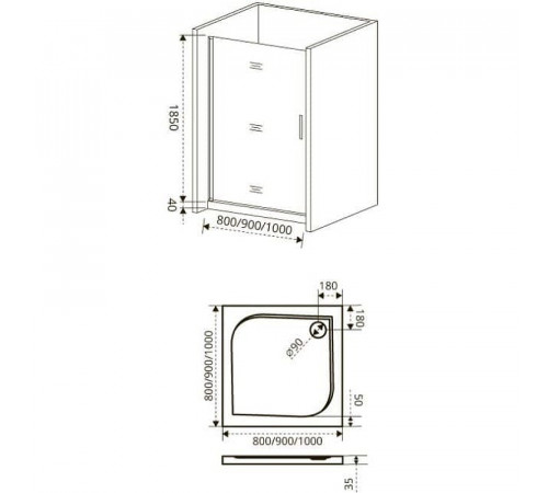 Душевая дверь Good Door Fantasy 80 DR-80-C-CH профиль Хром стекло прозрачное