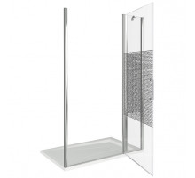 Душевая дверь в нишу Good Door Fantasy WTW-130-F-CH 130 профиль Хром стекло прозрачное с рисунком
