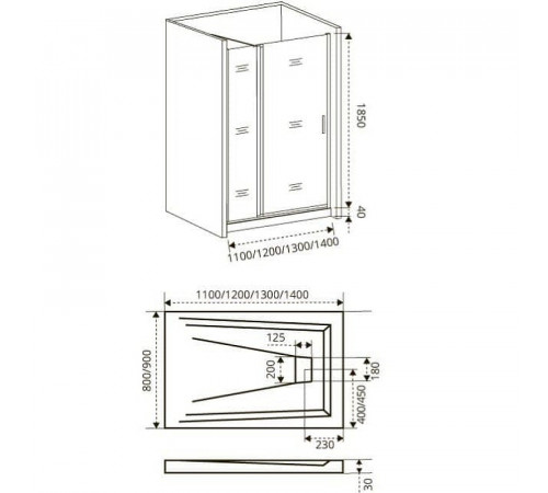 Душевая дверь Good Door Fantasy 130 WTW-130-C-CH ФА00027 профиль Хром стекло прозрачное