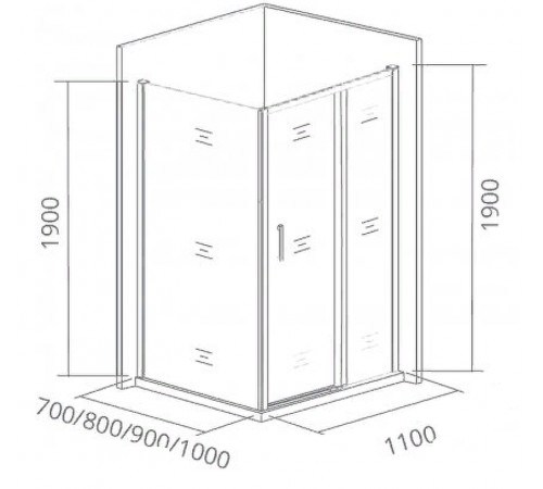 Душевая дверь Good Door Cofe WTW-110-C-B 110 КФ00010 профиль Черный стекло прозрачное