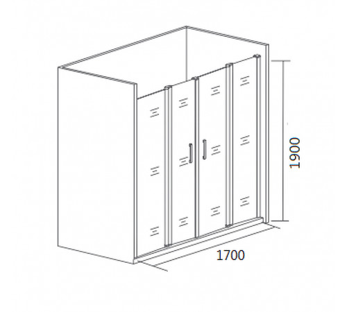 Душевая дверь Good Door Cofe WTW-TD-170-C-B 170 КФ00016 профиль Черный стекло прозрачное