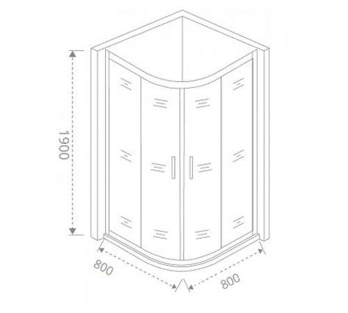 Душевой уголок Good Door Cofe R-80-C-B 80x80 КФ00001 профиль Черный стекло прозрачное