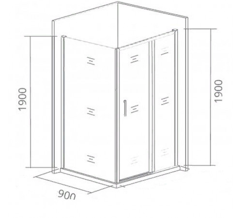 Душевая стенка Good Door Cofe SP-90-C-B 90 КФ00019 профиль Черный стекло прозрачное