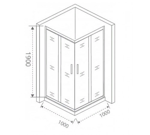 Душевой уголок Good Door Cofe CR-100-C-B 100x100 КФ00007 профиль Черный стекло прозрачное