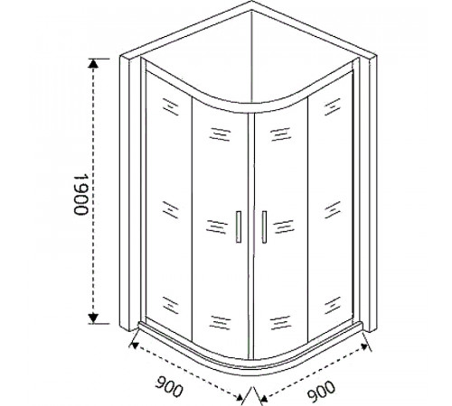 Душевой уголок Good Door Cofe R-90-C-CH 90x90 КФ00022 профиль Хром стекло прозрачное