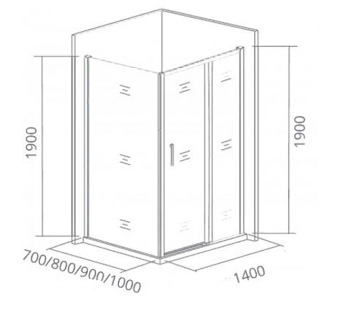 Душевая дверь Good Door Cofe WTW-140-C-B 140 КФ00013 профиль Черный стекло прозрачное