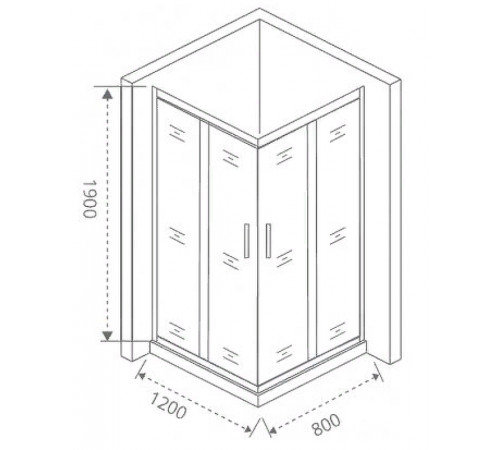 Душевой уголок Good Door Cofe CR-120-80-C-B 120x80 КФ00008 профиль Черный стекло прозрачное