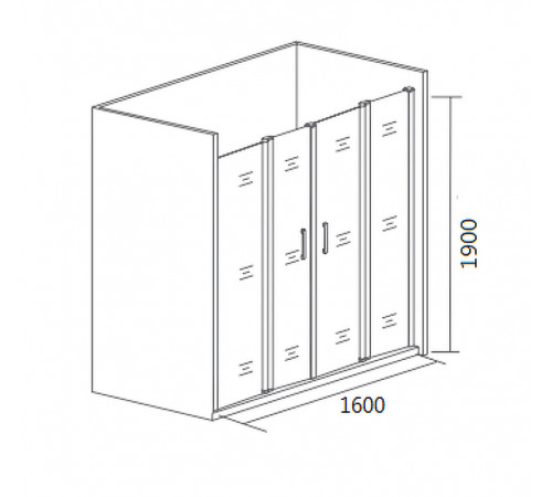 Душевая дверь Good Door Cofe WTW-TD-160-C-B 160 КФ00015 профиль Черный стекло прозрачное