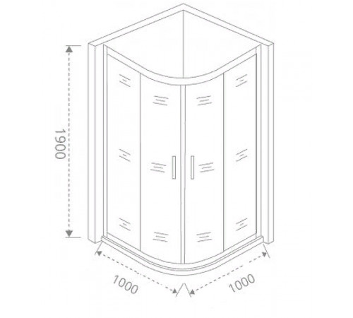 Душевой уголок Good Door Cofe R-100-C-B 100x100 КФ00003 профиль Черный стекло прозрачное