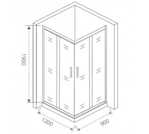 Душевой уголок Good Door Cofe CR-120-90-C-B 120x90 КФ00009 профиль Черный стекло прозрачное