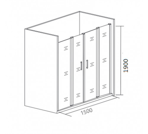 Душевая дверь Good Door Cofe WTW-TD-150-C-B 150 КФ00014 профиль Черный стекло прозрачное