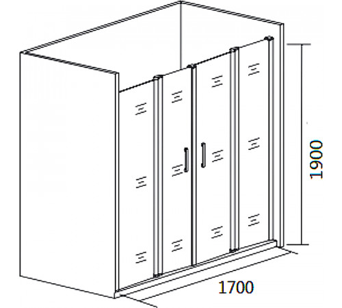 Душевая дверь Good Door Cofe WTW-TD-170-C-CH 170 КФ00034 профиль Хром стекло прозрачное