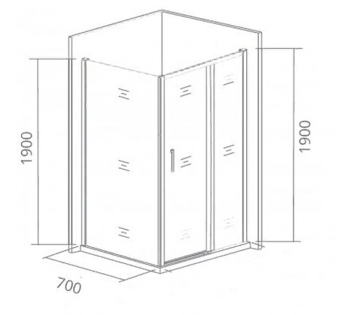 Душевая стенка Good Door Cofe SP-70-C-B 70 КФ00017 профиль Черный стекло прозрачное