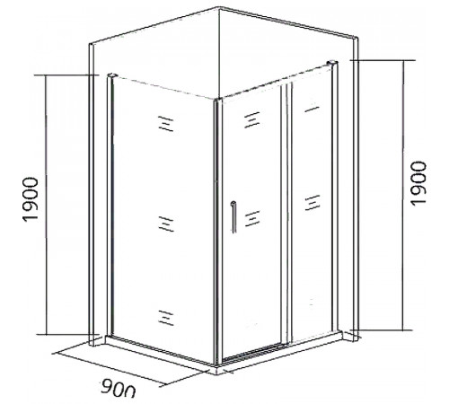 Душевая стенка Good Door Cofe SP-90-C-CH 90 КФ00037 профиль Хром стекло прозрачное