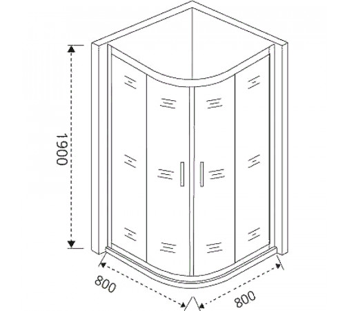 Душевой уголок Good Door Cofe R-80-C-CH 80x80 КФ00021 профиль Хром стекло прозрачное