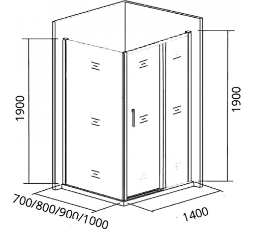 Душевая дверь Good Door Cofe WTW-140-C-CH 140 КФ00031 профиль Хром стекло прозрачное