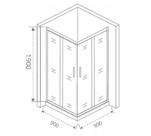 Душевой уголок Good Door Cofe CR-90-C-B 90x90 КФ00006 профиль Черный стекло прозрачное