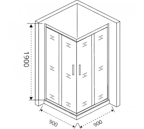 Душевой уголок Good Door Cofe CR-90-C-CH 90x90 КФ00026 профиль Хром стекло прозрачное