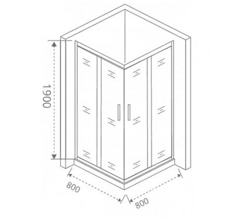 Душевой уголок Good Door Cofe CR-80-C-B 80x80 КФ00005 профиль Черный стекло прозрачное