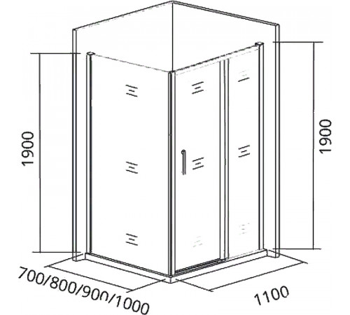 Душевая дверь Good Door Cofe WTW-110-C-CH 110 КФ00028 профиль Хром стекло прозрачное