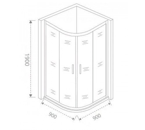 Душевой уголок Good Door Cofe R-90-C-B 90x90 КФ00002 профиль Черный стекло прозрачное