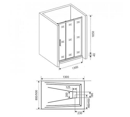 Душевая дверь Good Door Orion WTW-130-G-CH 130 профиль Хром стекло Grape