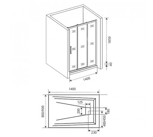 Душевая дверь Good Door Orion WTW-140-C-CH 140 профиль Хром стекло прозрачное