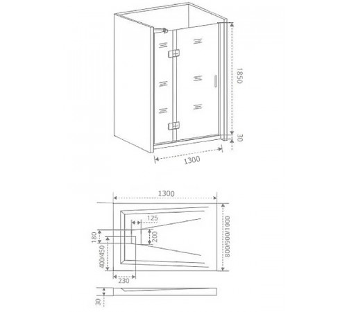 Душевая дверь Good Door Saturn WTW-130-C-CH-L 130 профиль Хром стекло прозрачное