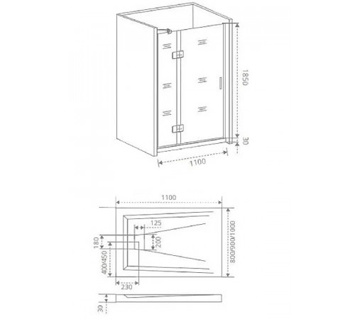 Душевая дверь Good Door Saturn WTW-110-C-CH-R 110 профиль Хром стекло прозрачное