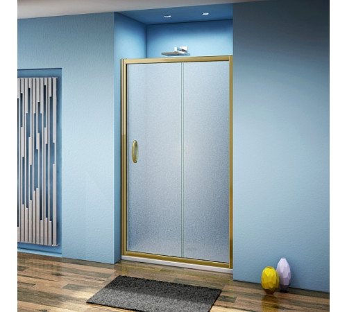 Душевая дверь Good Door Jazze 120 WTW-120-C-G профиль Золото стекло прозрачное